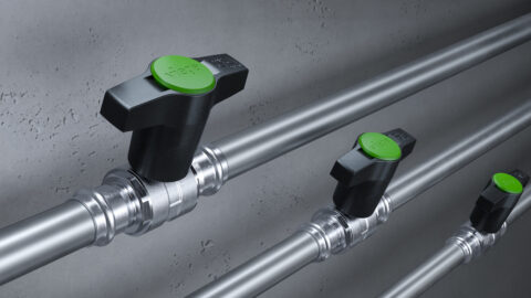 Nieuwe roestvast stalen Viega kogelkraan met persaansluitingen